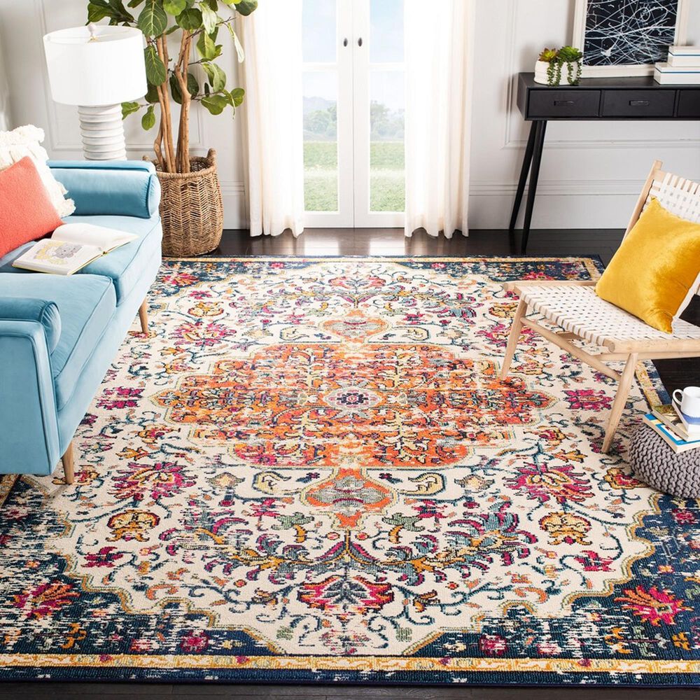 Safavieh Madison MAD447A 10&#39; x 14&#39; Ivory and Orange Area Rug, , large
