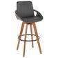 Lumisource Cosmo Swivel Barstool with Dark Gray Cushion in Walnut and Black, , large