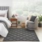 Nourison Easy Care 5" x 7" Charcoal and Black Indoor/Outdoor Area Rug, , large