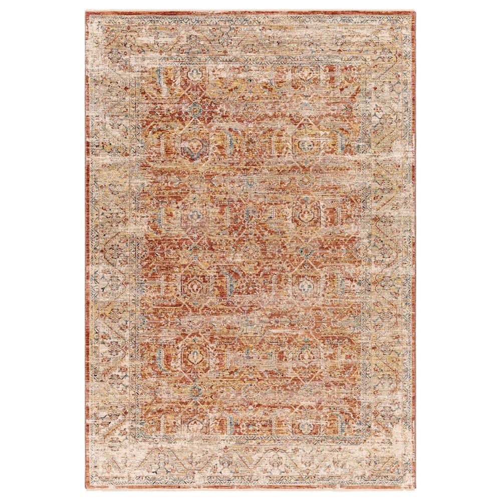 Surya Aspendos 12" x 15" Rust, Burgandy, Dusty Pink, Demin, Wheat, Taupe, Gray, Black and Cream Area Rug, , large