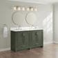 37B Lucerne 60" Double Bathroom Vanity in Deep Olive Green with Marble Top and Backsplash, , large
