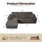 HOMLUX 2-Piece Stationary Left-Facing Chaise with Loveseat and Corduroy Fabric Upholstery in Grey, , large
