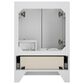 37B Lucerne 24" Single Bathroom Vanity Cabinet in Bright White with Marble Top and Backsplash, , large