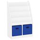 RiverRidge Home 2-Cubby Kid Book Rack with 2-Blue Bin in White, , large