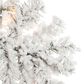 The Gerson Company 7.5" Pre-Lit Artificial Heavy Flocked Layered Spruce with White Lights in Green, , large