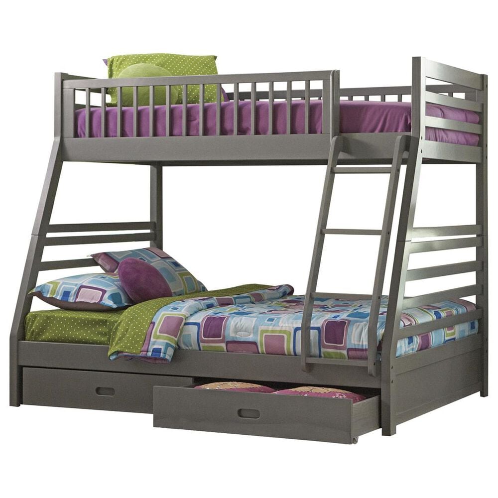 Pacific Landing Bunks Twin over Full Bunk Bed in Grey, , large