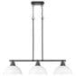 Golden Lighting Duncan 3-Light Pendant with Matte White Shade in Matte Black, , large
