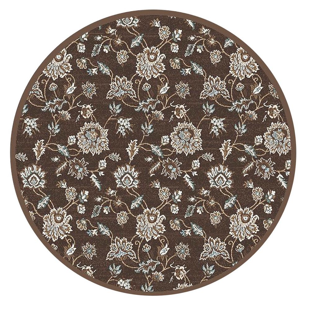 Radici USA Pisa 3475A 7'10" Round Brown Area Rug, , large