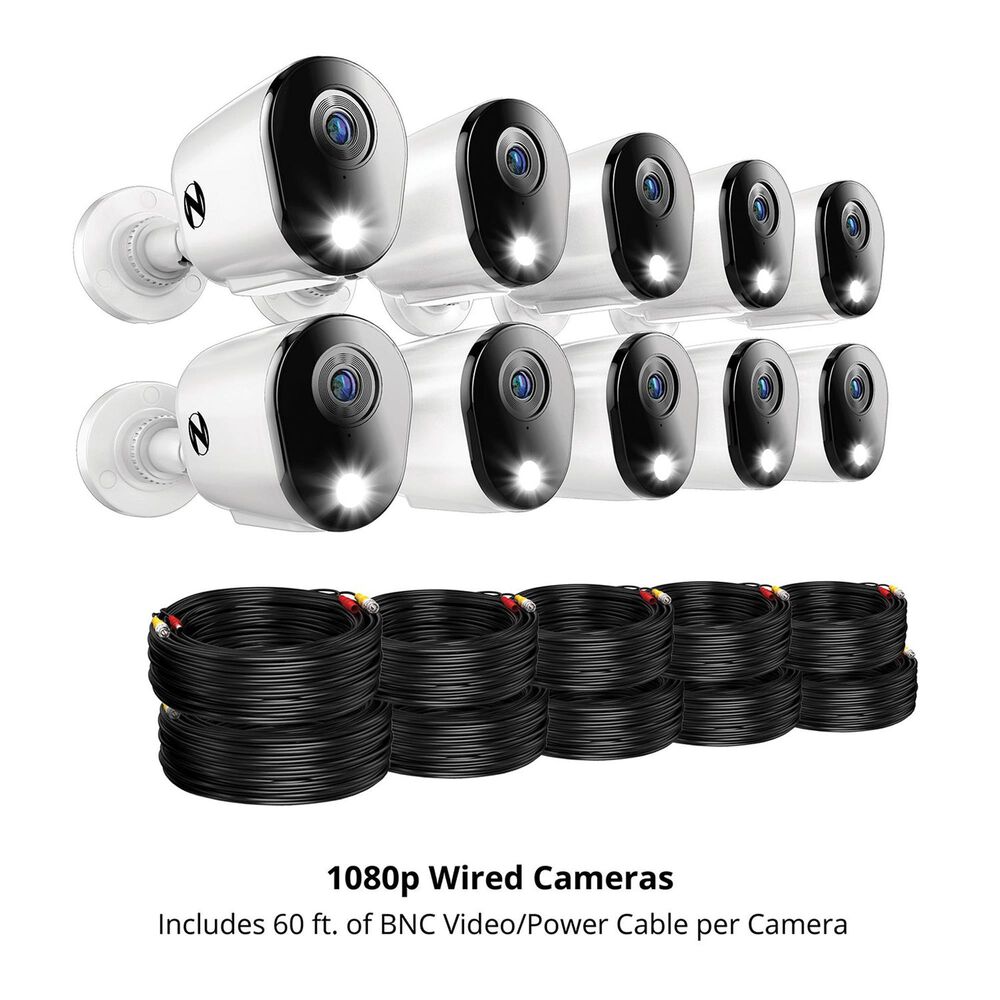 Night Owl 2-Way Audio 20 Channel DVR Security System with 1TB Hard Drive and 10 Wired 1080p Deterrence Cameras, , large