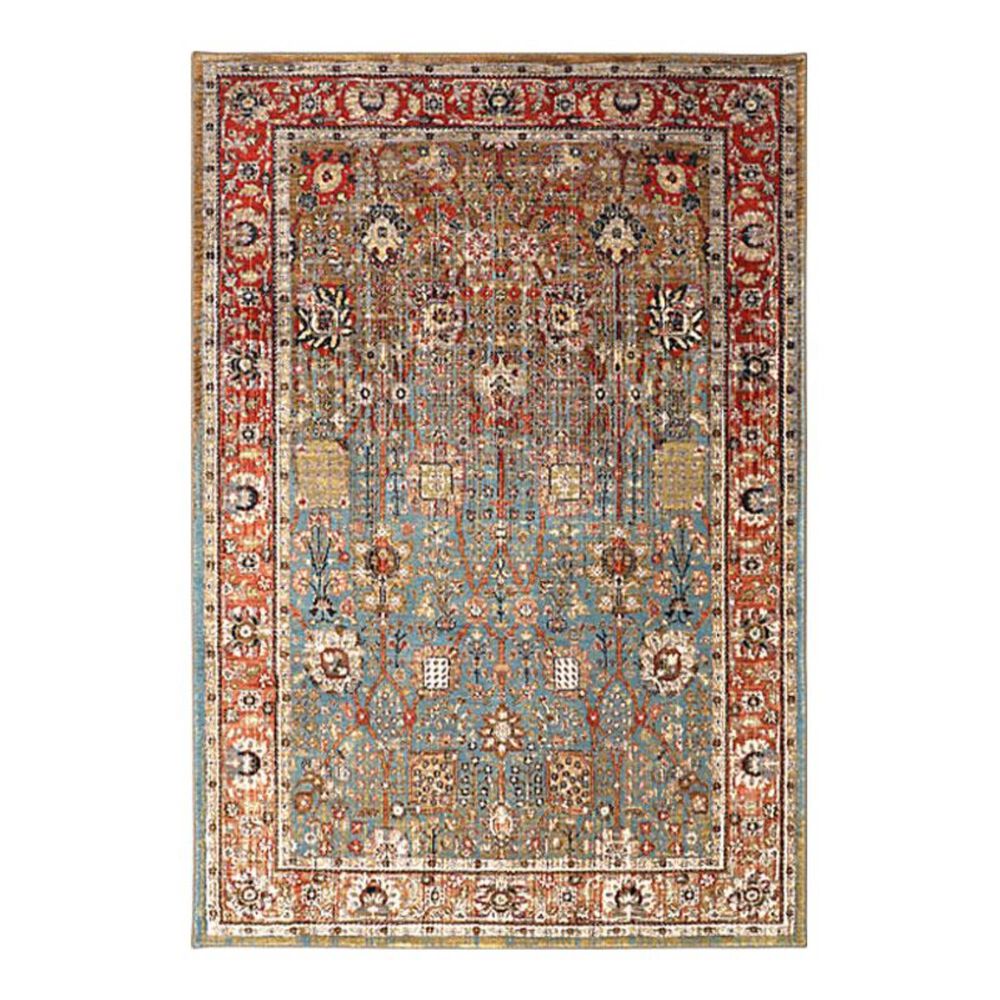 Karastan Spice Market Myanmar 90668 3'5" x 5'5" Aquamarine Area Rug, , large