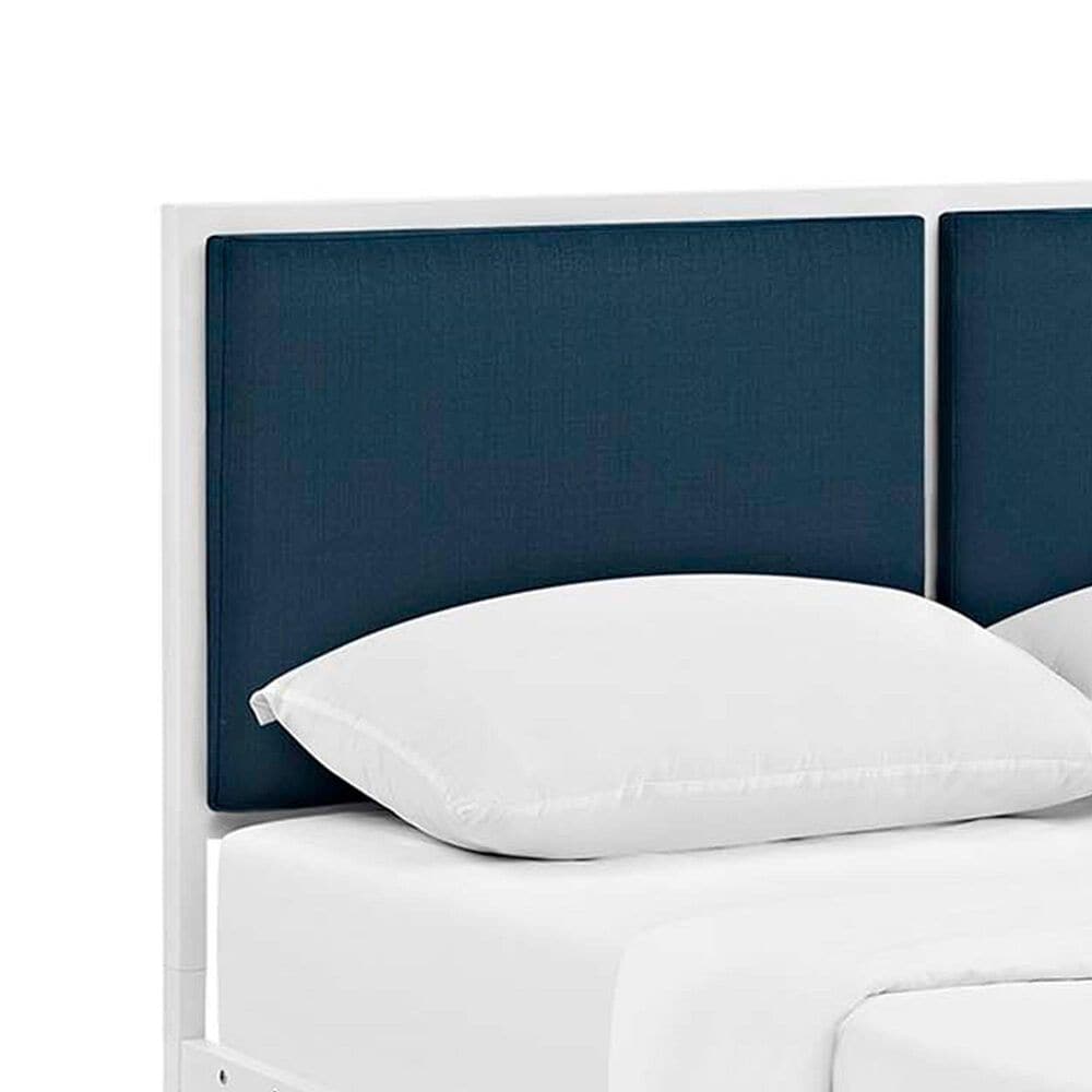 Modway Della Gray Fabric King Platform Bed in White, , large