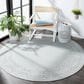 Safavieh Bermuda 6"7" Round Light Blue and Ivory Indoor/Outdoor Area Performance Rug, , large