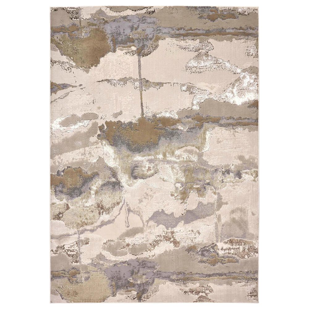 Feizy Aura 3737F 3"11" x 6" Gold and Gray Area Rug, , large