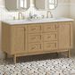 James Martin Vanities Laurent 60" Double Bathroom Vanity in Light Natural Oak with 3 cm Ethereal Noctis Quartz Top and Rectangular Sinks, , large