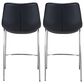 Zuo Modern Magnus Counter Stool in Black and Silver (Set of 2), , large