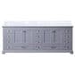 Lexora Home Dukes 84" Double Bathroom Vanity in Dark grey with 2 cm White Carrara Marble Top and Rectangular Sinks, , large