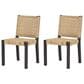 Hearth and Haven Indoor/Outdoor Side Chair with Rattan Backrest in Wanut (Set of 2), , large