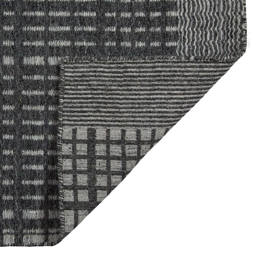 Harounian Rugs Kilim Casablanca 6&#39; x 9&#39; Silver and Charcoal Area Rug, , large