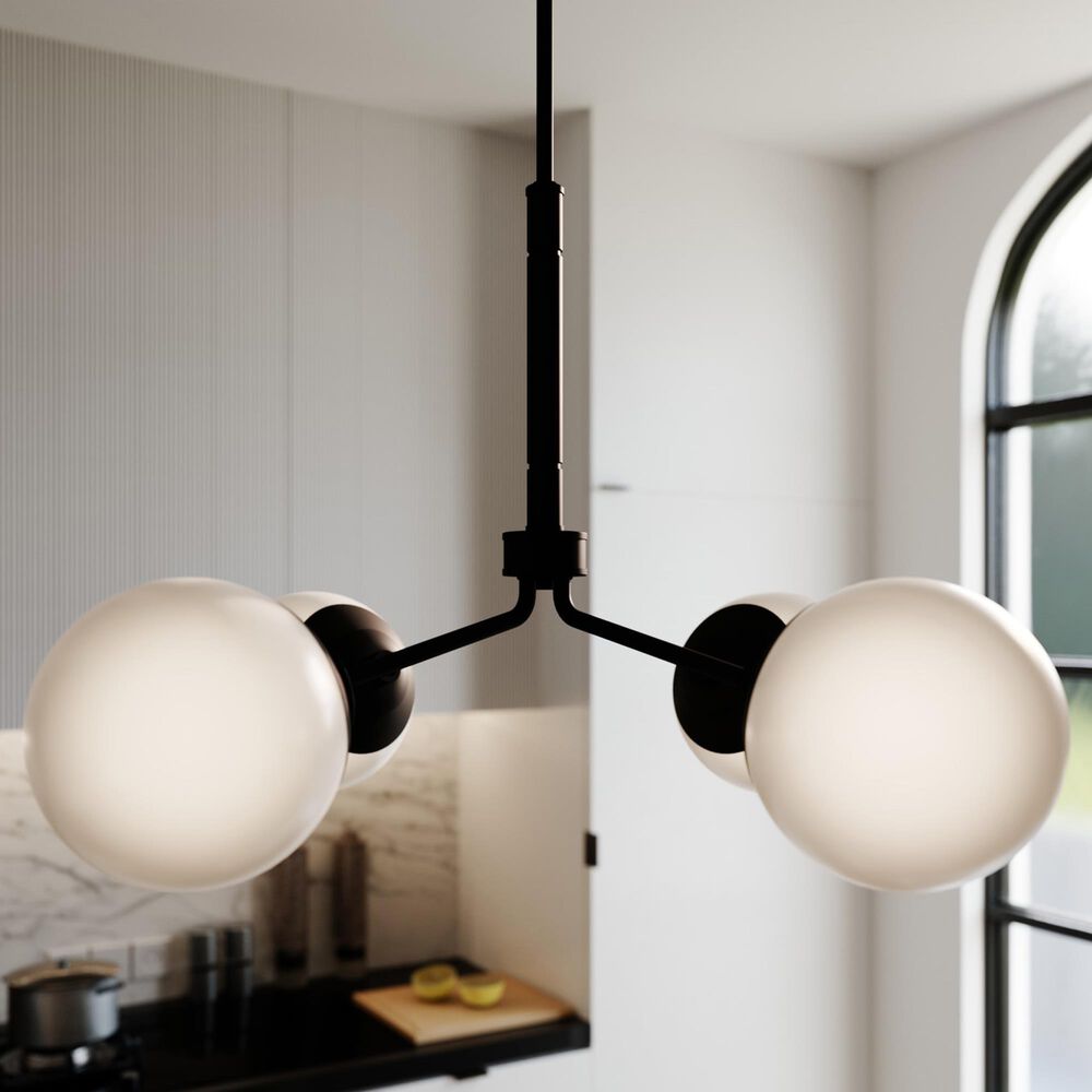 Hunter Hepburn 4-Light Chandelier in Matte Black, , large