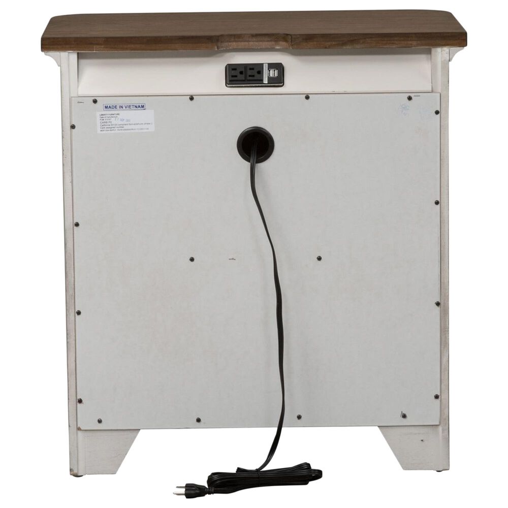 Belle Furnishings Farmhouse Reimagined 3 Drawer Night Stand with Charging Station in White, , large