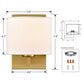 Claxy 1-Light Fabric Shade Wall Sconce in Gold (Set of 2), , large