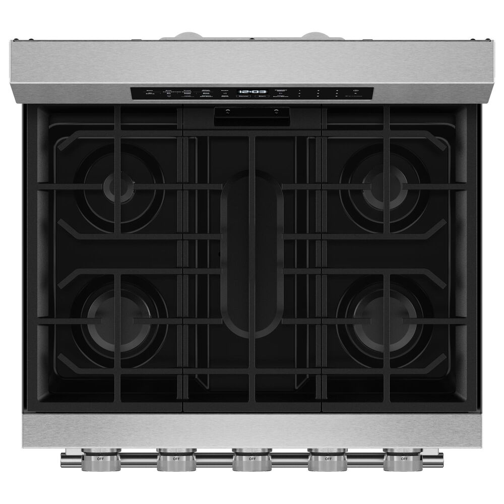 KitchenAid 2-Piece Kitchen Package with 30" Smart Freestanding Gas Range and 30" Over-the-Range Microwave Oven in PrintShield Stainless Steel, , large
