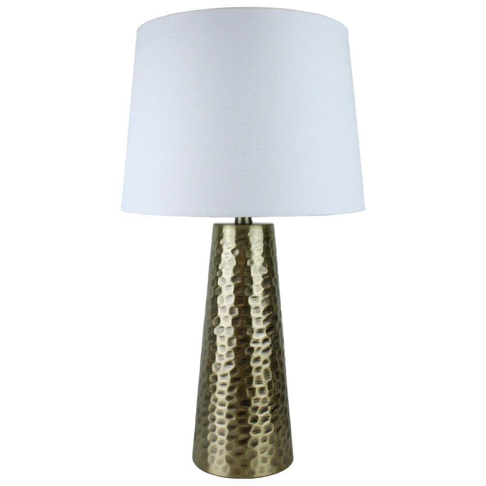 TLC Lighting Inc Antique Brass Hamrd Table Lamp, , large