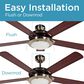 Black+Decker 52" 5-Blade Retractable Blades Ceiling Fan with Light and Pull Chain in Brushed Nickle and Mahogany, , large