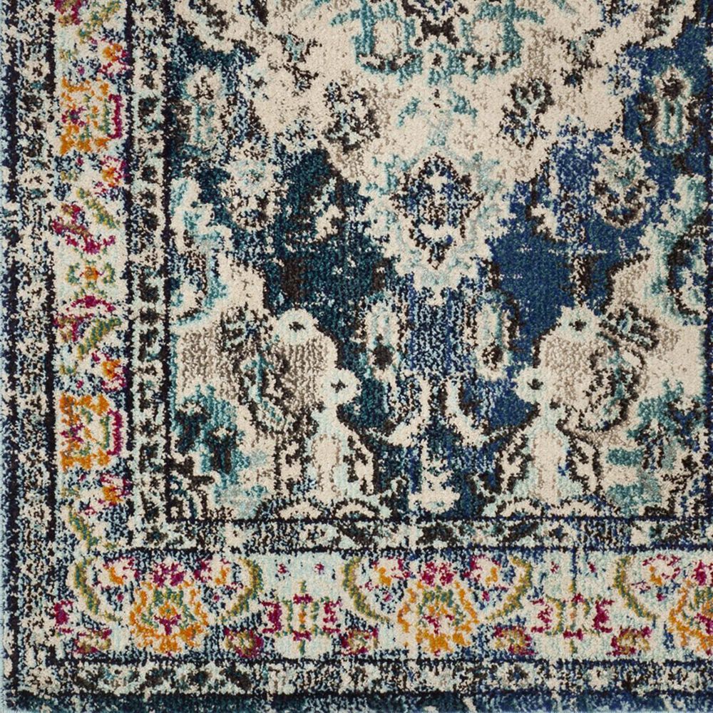 Safavieh Monaco MNC243N-3R 3&#39; Round Navy/Light Blue Area Rug, , large