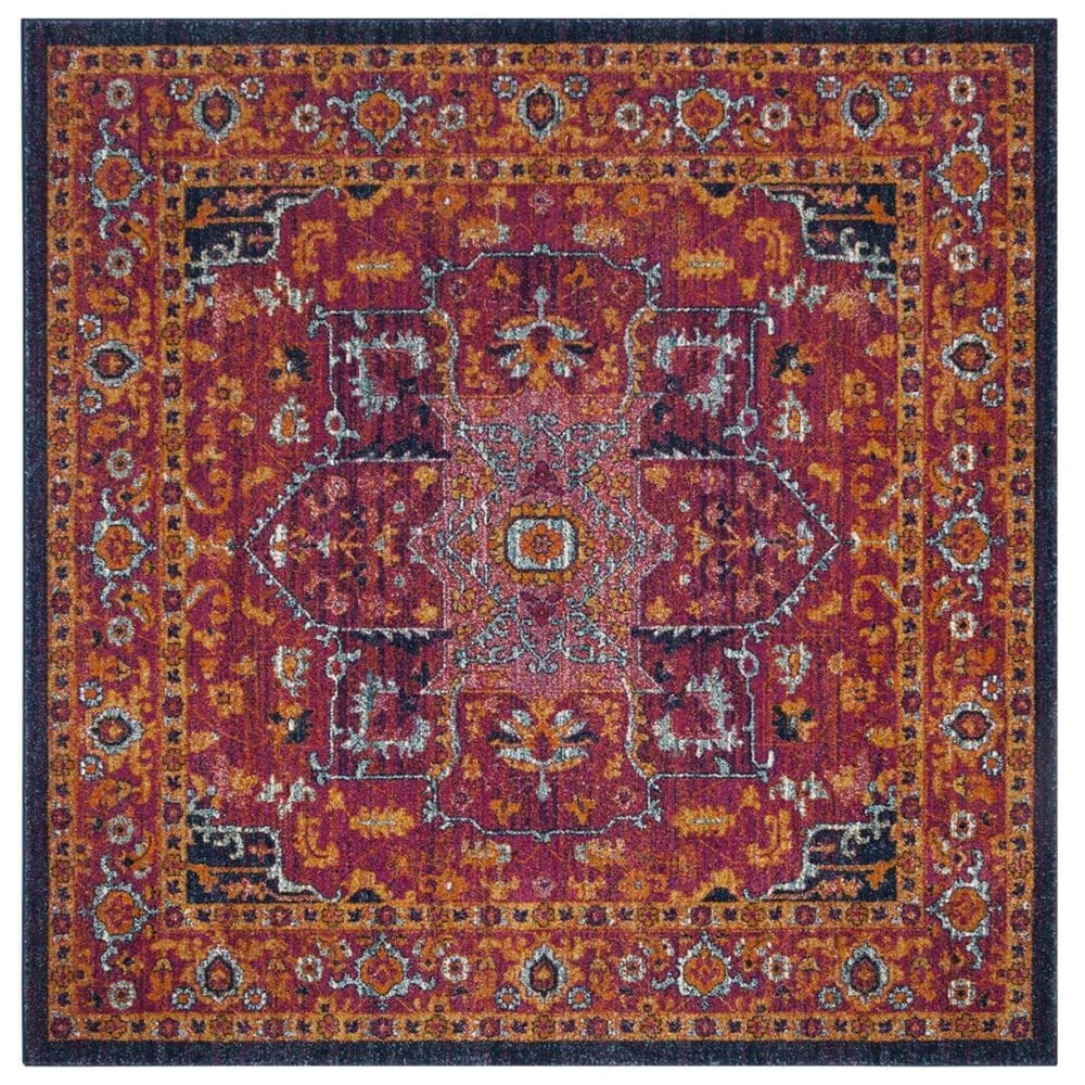 Safavieh Evoke EVK275S-5SQ 5"1" Square Fuchsia/Orange Area Rug, , large