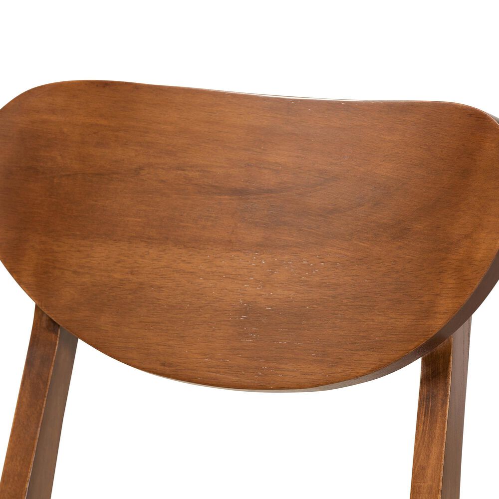 Baxton Studio Damara Side Chair with Sand Cushion in Walnut Brown (Set of 2), , large