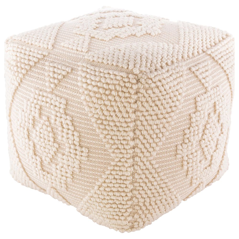 Surya Inc Yolanda Pouf in Beige, , large