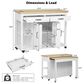 HOMLUX 47" Kitchen Island with Extendable Dining Table in White, , large