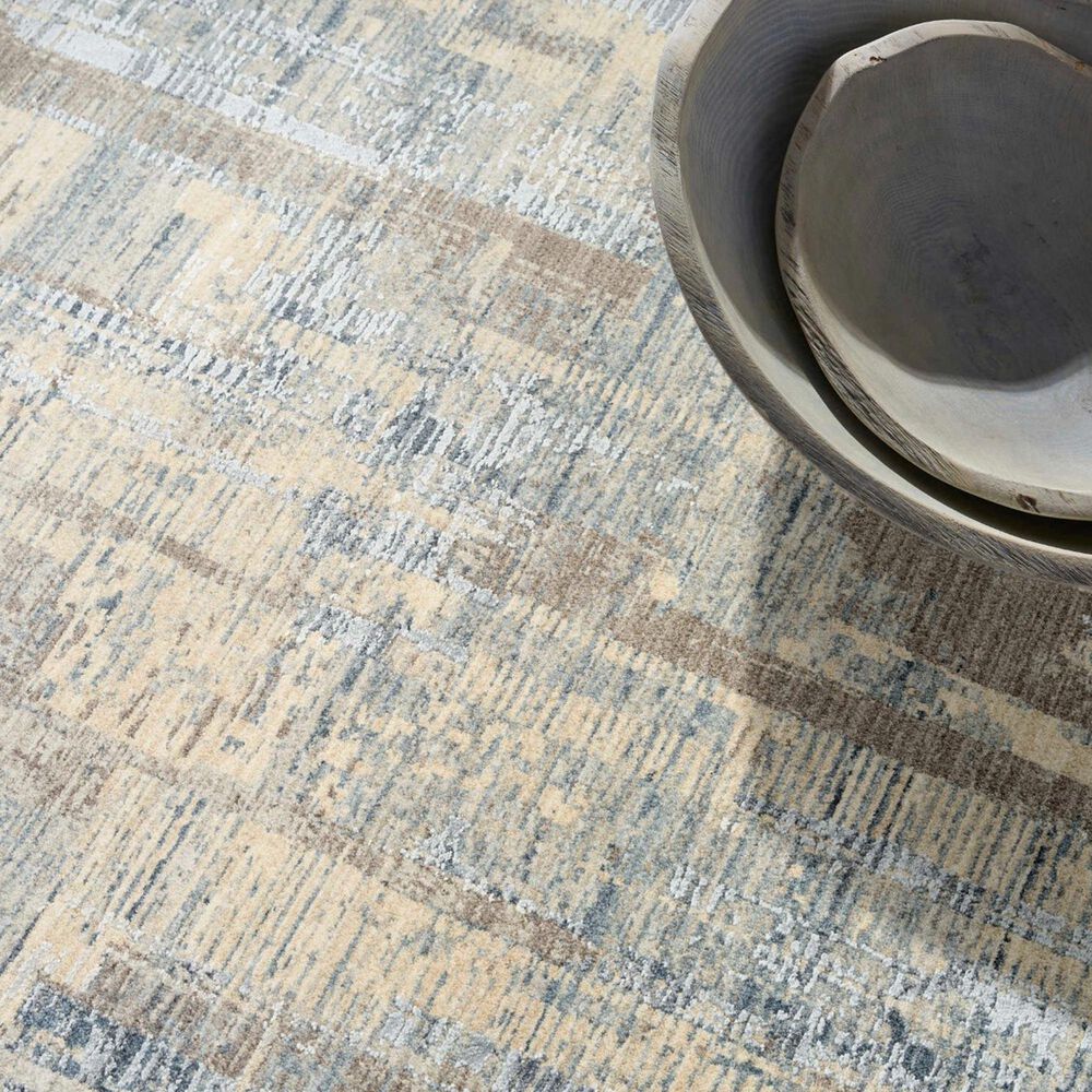 Nourison Drift Blue and Beige 7'10" x 10'2" Area Rug, , large