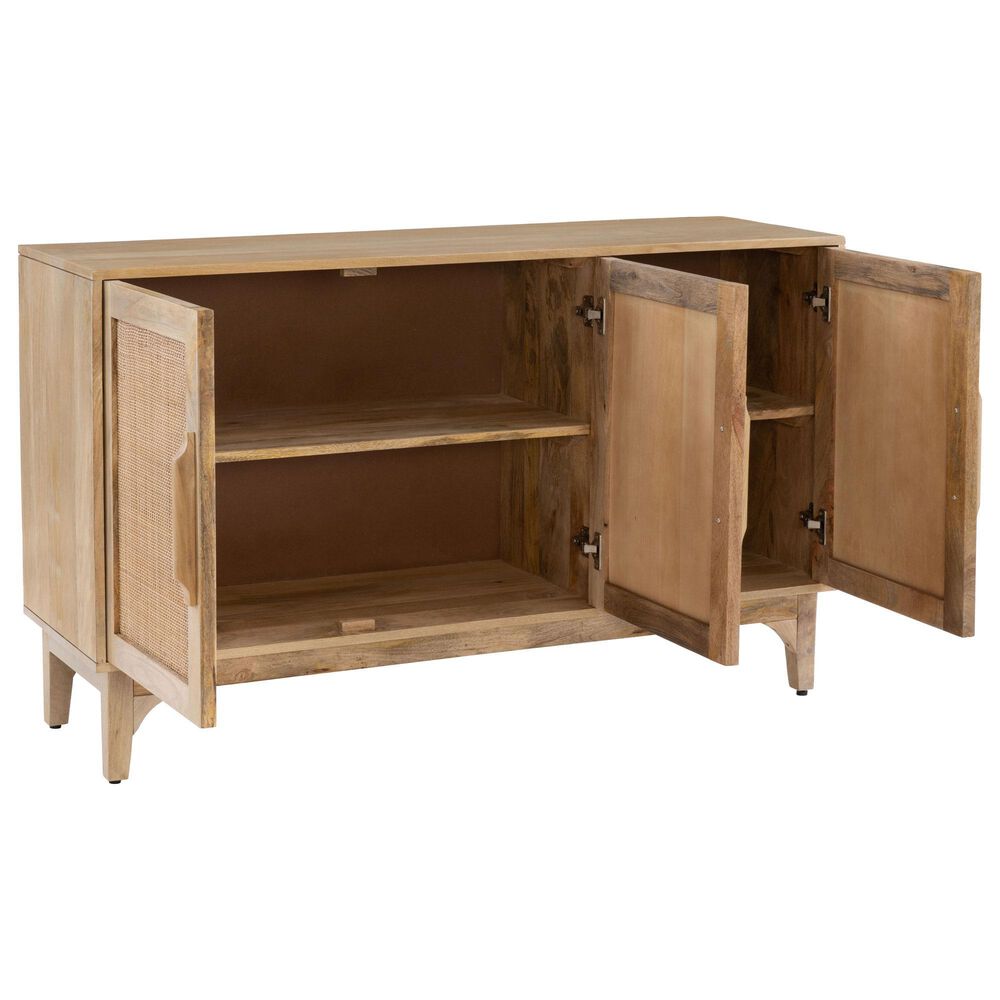 Linon Home Decor Janie 3-Door Cabinet in Natural, , large