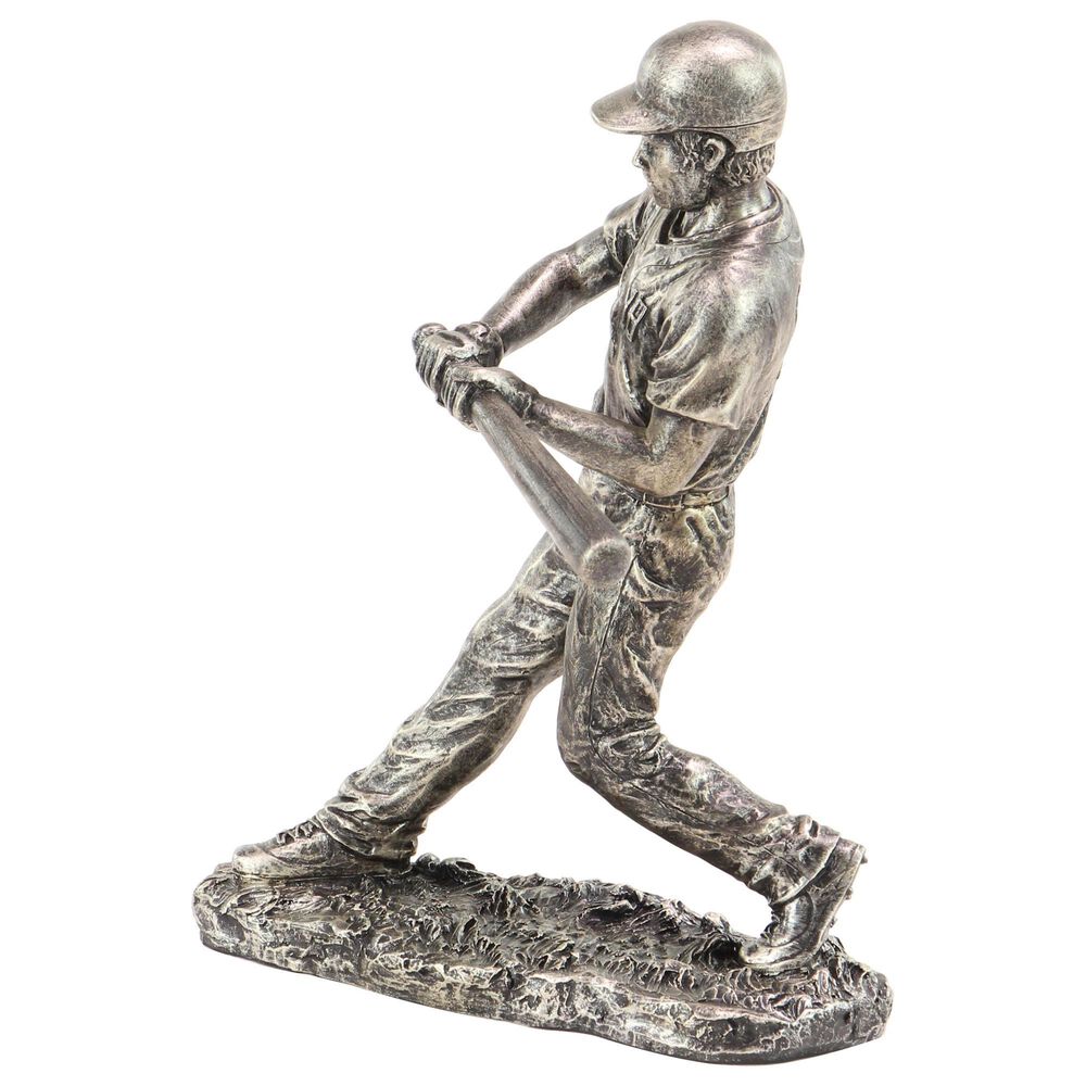 Maple and Jade Baseball Player Sculpture in Silver, , large