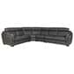 Natuzzi Editions Holmes 4-Piece Leather Stationary Sofa with Adjustable Headrests in Gun Metal, , large