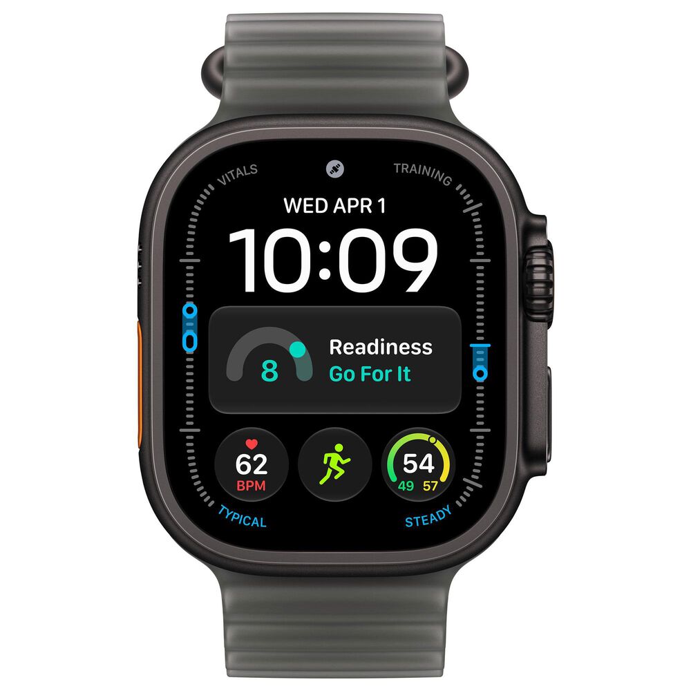 Apple Watch Ultra 4 (GPS + Cellular) 49mm Black Titanium Case with Translucent Black Ocean Band and 2-Year AppleCare+, , large