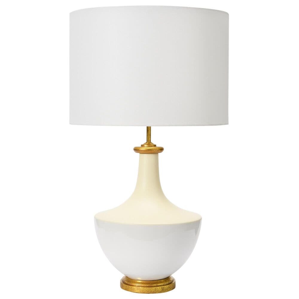 Creative Coop Arden Ceramic Table Lamp in Gold and Cream, , large