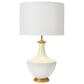 Creative Coop Arden Ceramic Table Lamp in Gold and Cream, , large