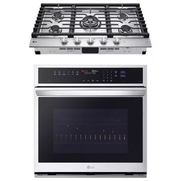 LG 2-Piece Kitchen Package with 4.7 Cu. Ft. Wall Oven and 36" Gas Cooktop in Print Proof Stainless Steel, , large