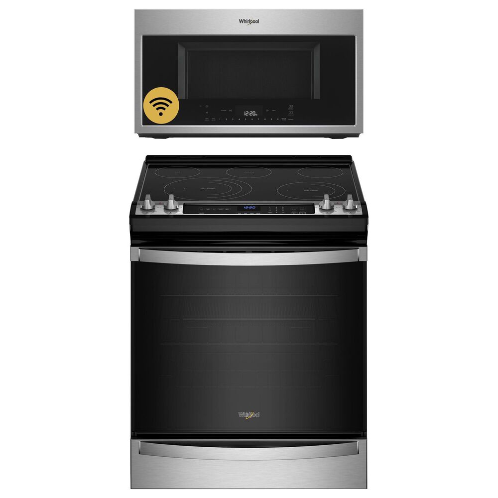 Whirlpool 2-Piece Kitchen Package with 6.4 Cu. Ft. Electric Oven and Microwave in Stainless Steel, , large