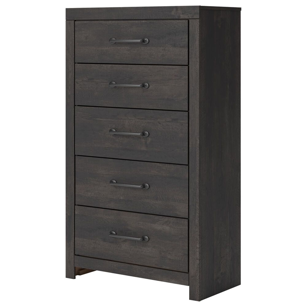 Ashley Hollivern 5-Drawer Chest in Dark Gray, , large