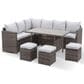 Hearth and Haven 7-Piece Outdoor Dining Set with Grey Cushion in Brown, , large