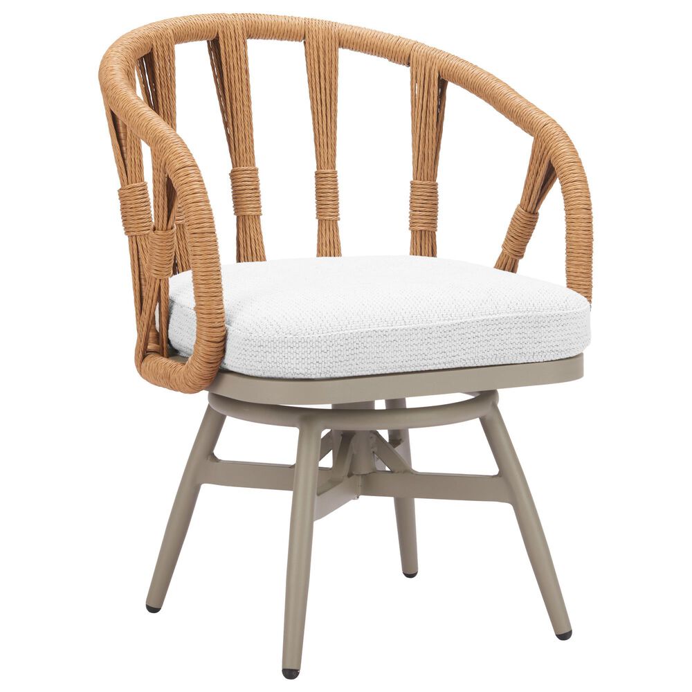 Zuo Modern Safal Swivel Outdoor Dining Chair in Gray, , large