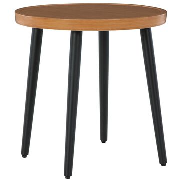 Ashley Horizon Hall Patio Round End Table in Brown and Black, , large