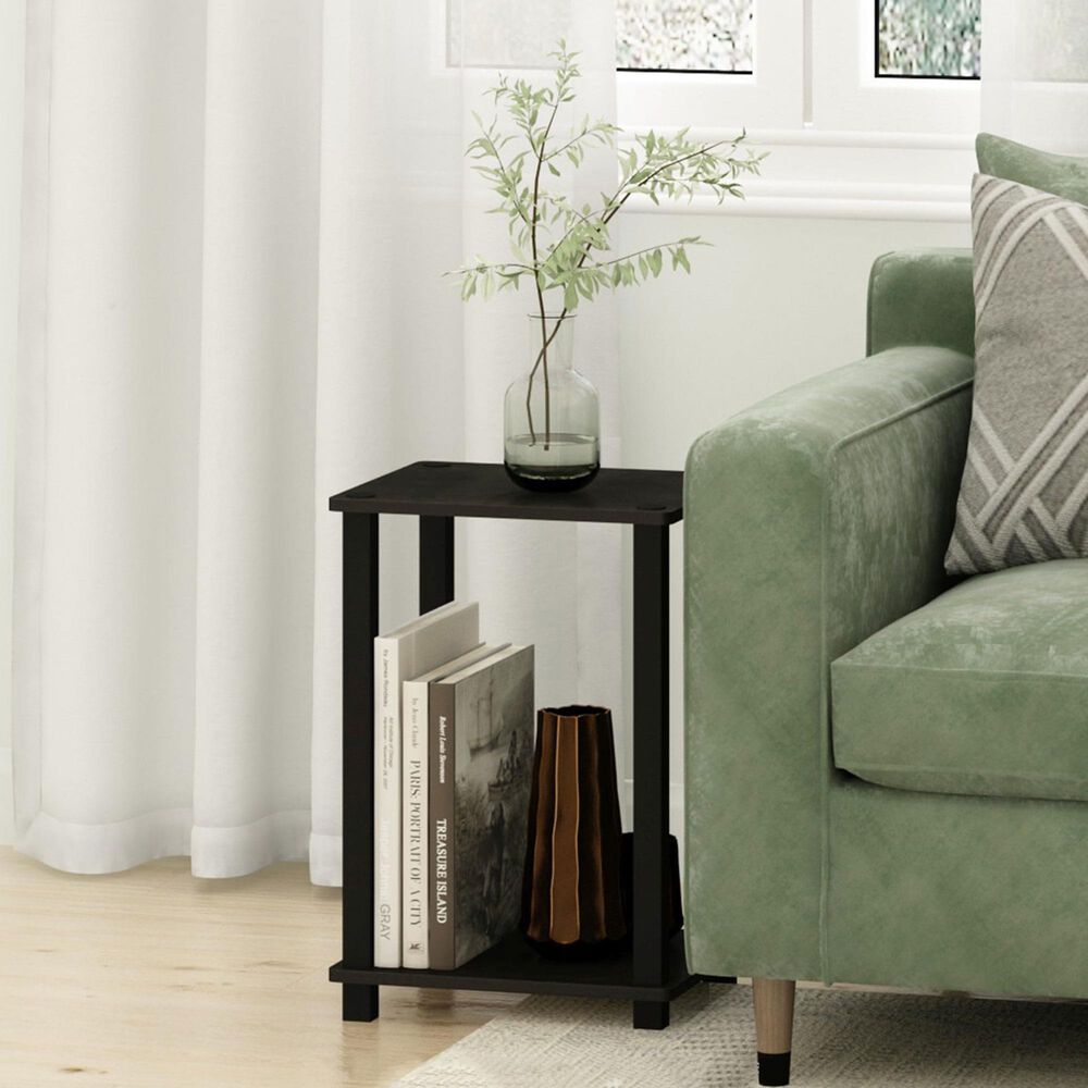 HOMLUX 2-Tier Small End Table in Espresso and Black (Set of 2), , large