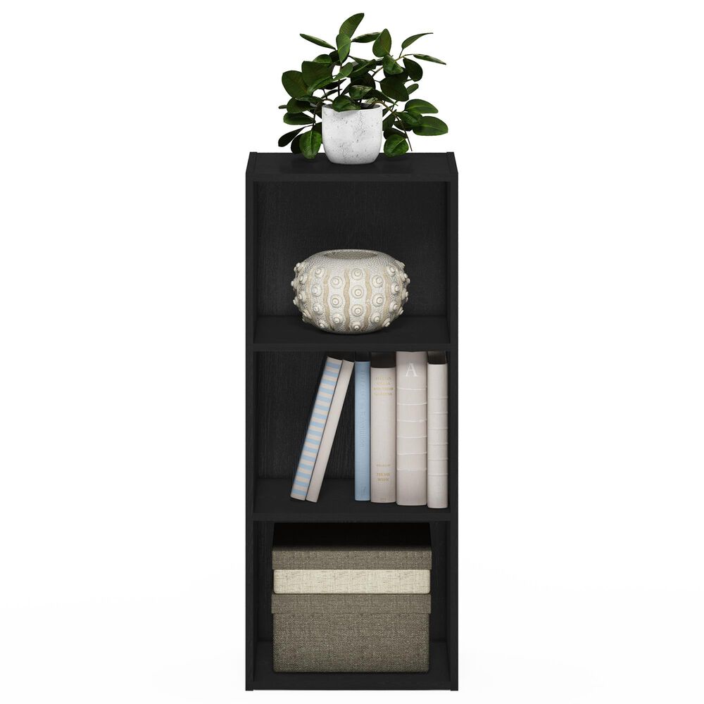 HOMLUX 3-Tier Bookcase with Decorative Open Shelves in Blackwood, , large