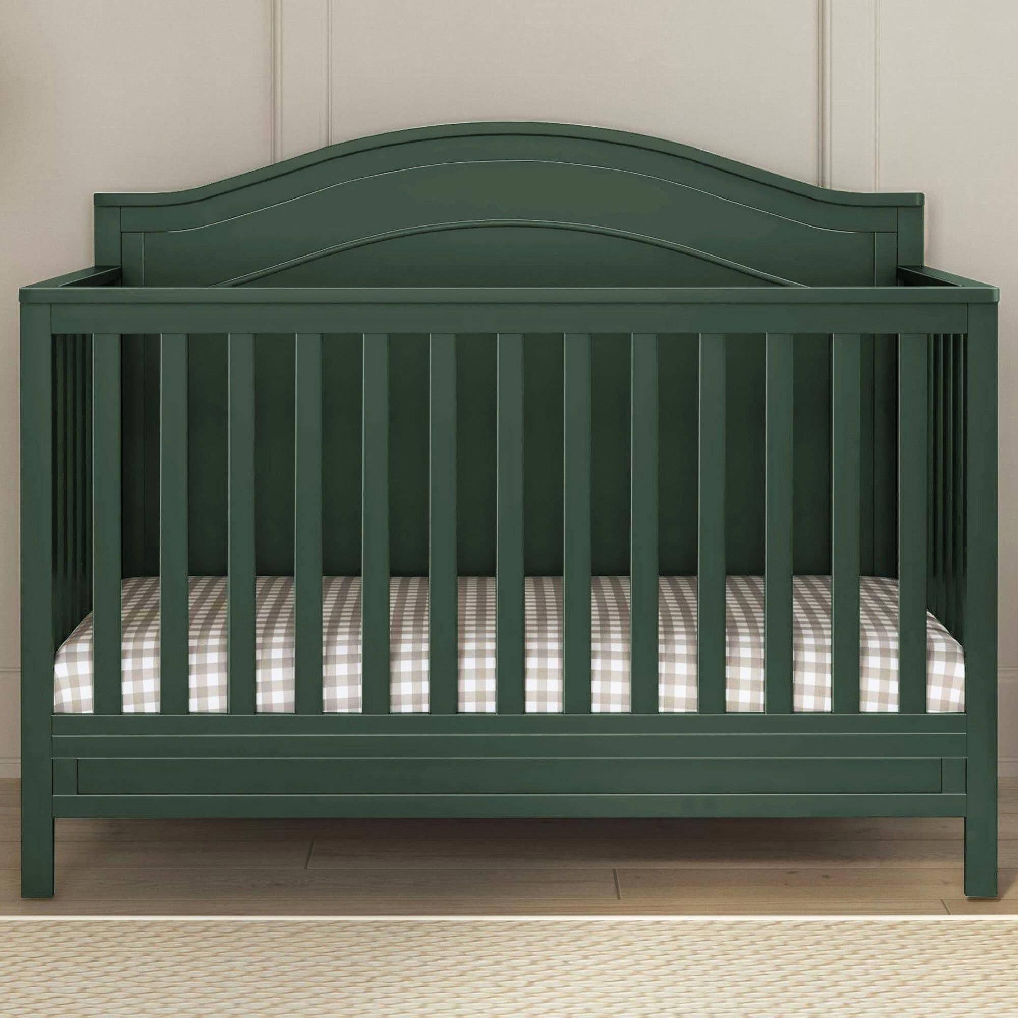 New Haus Charlie 4 In 1 Convertible Crib in Forest Green