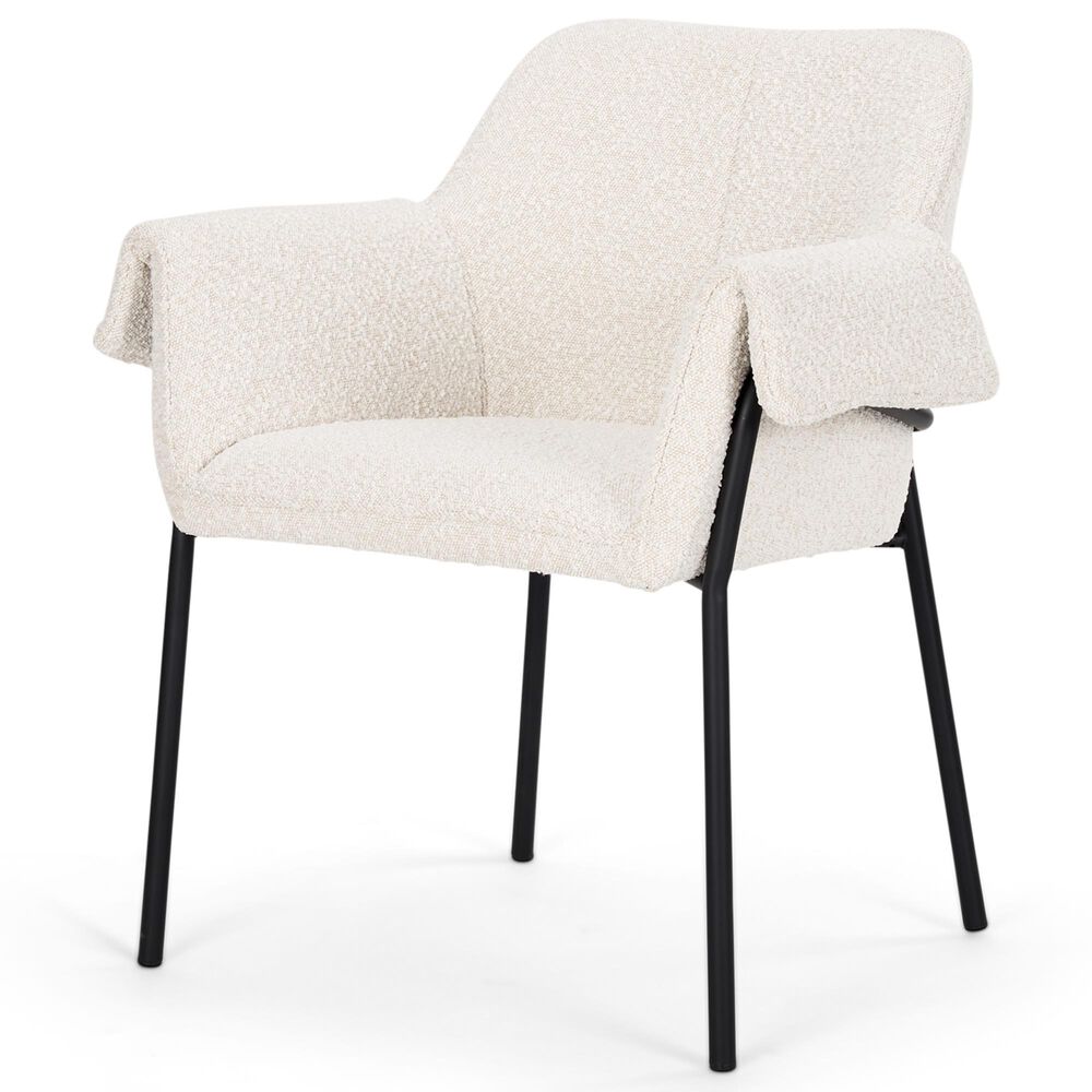 Mercana Brently Arm Chair with Oatmeal Cushion in Matte Black
